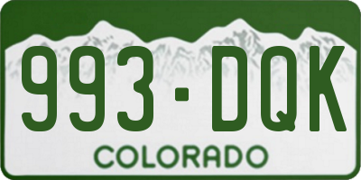 CO license plate 993DQK