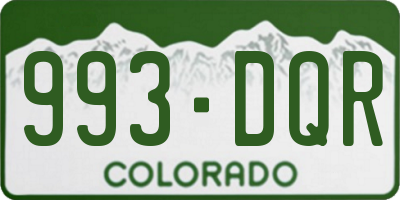 CO license plate 993DQR