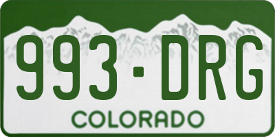 CO license plate 993DRG