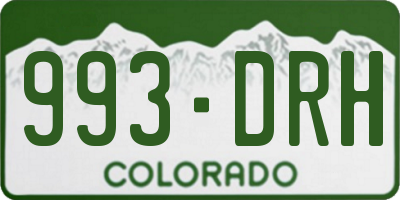CO license plate 993DRH