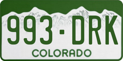 CO license plate 993DRK