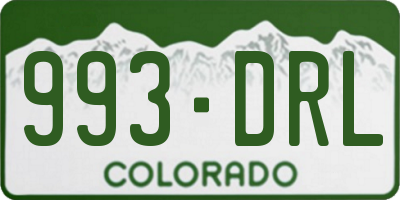 CO license plate 993DRL