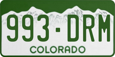 CO license plate 993DRM