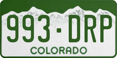 CO license plate 993DRP