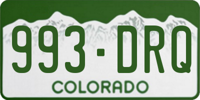 CO license plate 993DRQ
