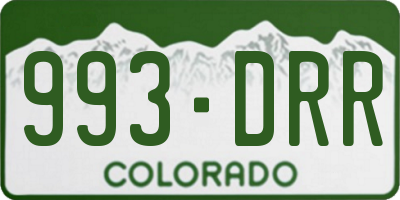 CO license plate 993DRR