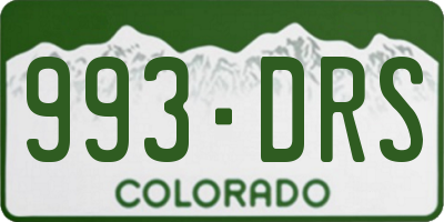 CO license plate 993DRS