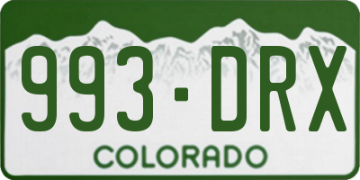 CO license plate 993DRX