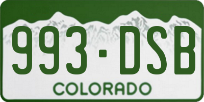 CO license plate 993DSB