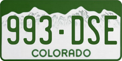 CO license plate 993DSE