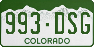 CO license plate 993DSG