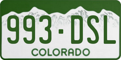 CO license plate 993DSL