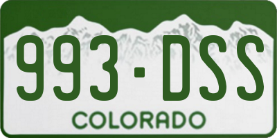 CO license plate 993DSS