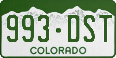 CO license plate 993DST