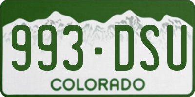 CO license plate 993DSU
