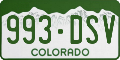 CO license plate 993DSV