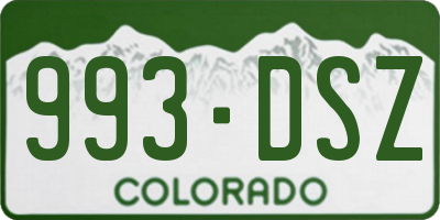 CO license plate 993DSZ