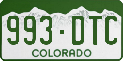 CO license plate 993DTC