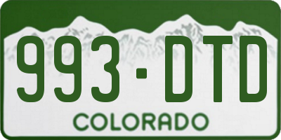 CO license plate 993DTD