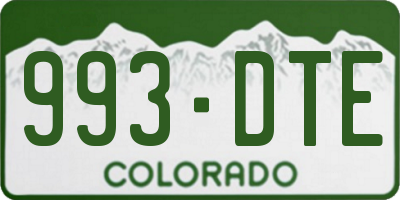 CO license plate 993DTE