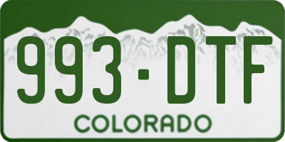 CO license plate 993DTF