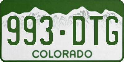 CO license plate 993DTG