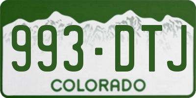 CO license plate 993DTJ