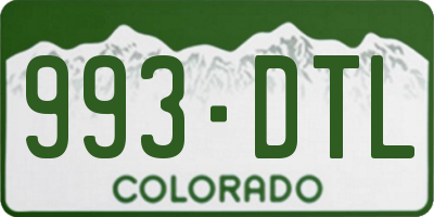 CO license plate 993DTL