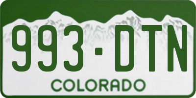 CO license plate 993DTN