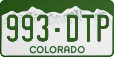 CO license plate 993DTP