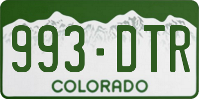 CO license plate 993DTR
