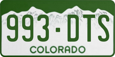 CO license plate 993DTS