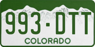 CO license plate 993DTT