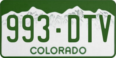 CO license plate 993DTV