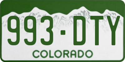CO license plate 993DTY