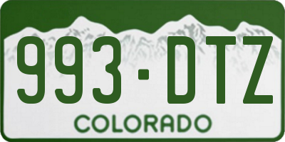 CO license plate 993DTZ