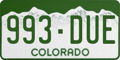 CO license plate 993DUE