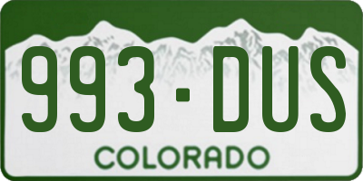 CO license plate 993DUS