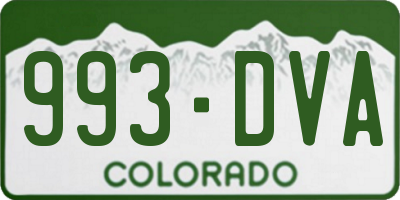 CO license plate 993DVA