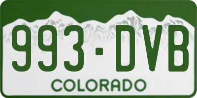 CO license plate 993DVB