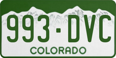 CO license plate 993DVC