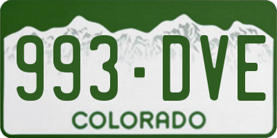 CO license plate 993DVE