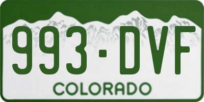 CO license plate 993DVF