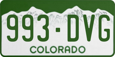 CO license plate 993DVG
