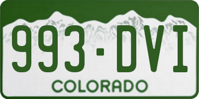 CO license plate 993DVI