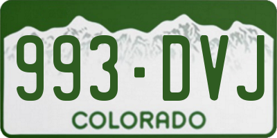 CO license plate 993DVJ