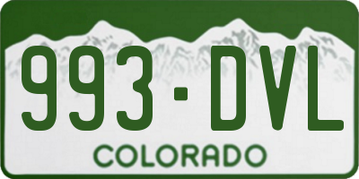 CO license plate 993DVL