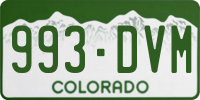 CO license plate 993DVM