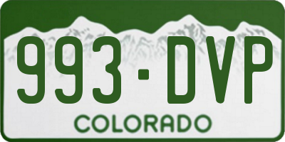 CO license plate 993DVP
