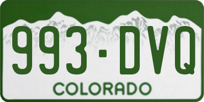 CO license plate 993DVQ